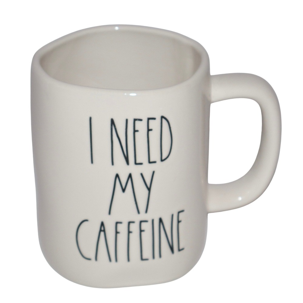 Rae Dunn I Need My Caffeine Ceramic Coffee Mug Ivory Artisan Collection